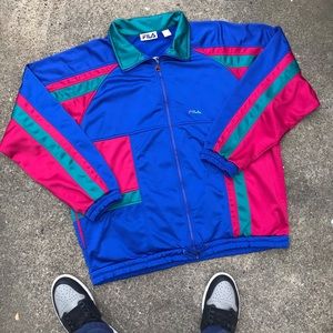 Vintage fila colour block track jacket Sz L